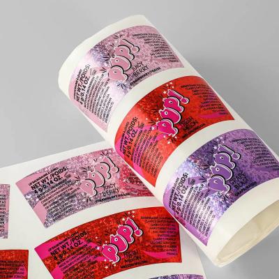 China Waterproof Vinyl Adhesive Sticker Custom Printed Holographic for Perfume Candle Packaging for sale