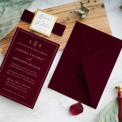 China Envelope de veludo de cartão mini com logotipo personalizado Cartão de visita Moeda de casamento embalagem à venda