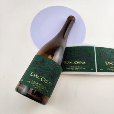 China Autocolante privado de cuero Monograma Nombre Etiqueta de vino Etiqueta de vino rojo en venta