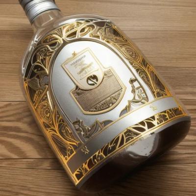 China Heißprägefolie Gold Geprägtes Schriftzug Etikett Weinflaschenaufkleber 3D Geprägte Wein Metall Etiketten zu verkaufen