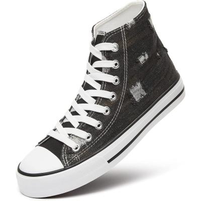 China Wholesale High Quality Rubber High Top Canvas Fashion Custom Trend Custom Shoes For Women for sale