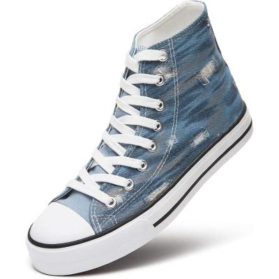 China Wholesale High Quality Fashion High Top Canvas Black Fashion Trend Custom Shoes For Women for sale