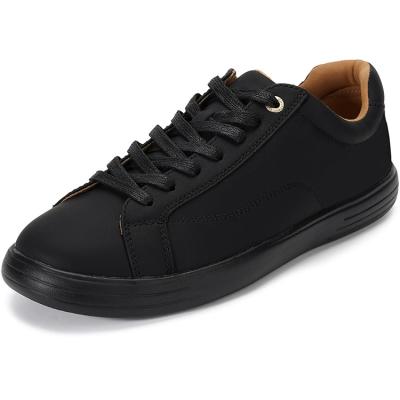 China Fashion Trend Good Selling Fashion Custom Design All Black PU Sneakers Men Casual Shoes for sale