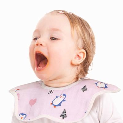 China Antibacterial Breathable Hot Sale 360 Layer Jacquard Cotton Baby Rotating Bibs Six for sale