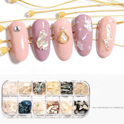 China Beautiful Fashion novelty colored pearl shell pieces nail art nails accessories art for sale