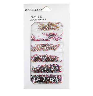 China Easy Apply Best seller 3D nail round drill shape glass diamonds nails art rhinestone decoration for sale