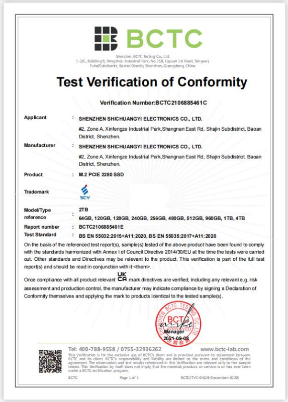 UKCA - Shenzhen Shichuangyi Electronics Co., Ltd.