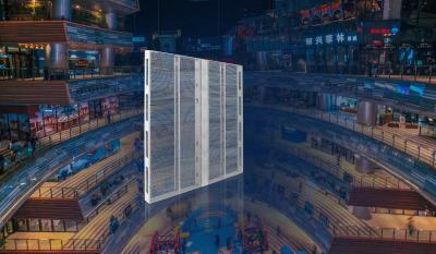 China P3.9-7.8 LED Transparent Advertising Screen CE ROHS FCC Certified for Shopping Centers for sale