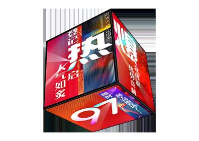 中国 P3 モバイル WIFI コントロール 4 サイド LED キューブサイン 384 * 384mm クリエイティブ広告 A006 販売のため