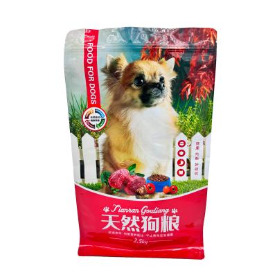 Chine 2.5kg Conception personnalisée fraîche conservation de la feuille d'aluminium de charge lourde laminée boîte plate fond sac alimentaire pour animaux de compagnie avec fermeture à glissière à vendre