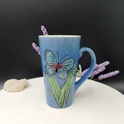 China Copo de chá cerâmico do esmalte de Grey Coffee Cup Stoneware Colored à venda