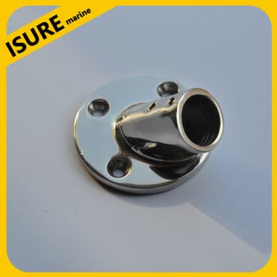 China Stainless Steel Round Base Boat Hand Rail 30 Degree Fitting Tube for sale