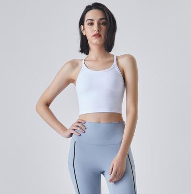 China New Style Breathable Beauty Back Sports Vest Underwear Women Yoga Sports Nylon Shockproof High Intensity Bra for sale