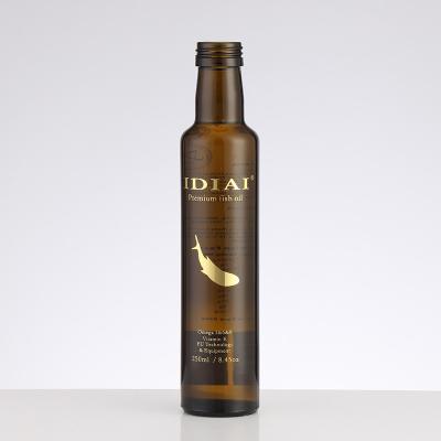 China Requisitos específicos de los clientes Logotipo personalizado Botella de vidrio para aceite de oliva 250 ml 500 ml Marrón en venta
