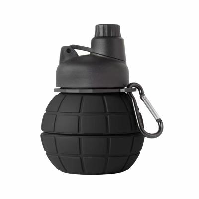 China Outdoor Portable Stocked Travel Silicone Water Bottle Pomegranate Shape 550ml Water Bottle for sale