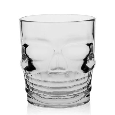 China CREATIVE Home Use 10oz Empty Glass Skull Shaped Small Hot Sale Glass Skull Drinking Hot Shot Glass for sale