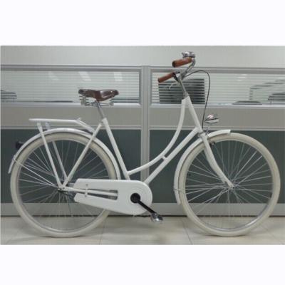 China Popular Hot Selling Dutch Single Speed Leisure City Bike 28 Inch Retro All White City Camper en venta