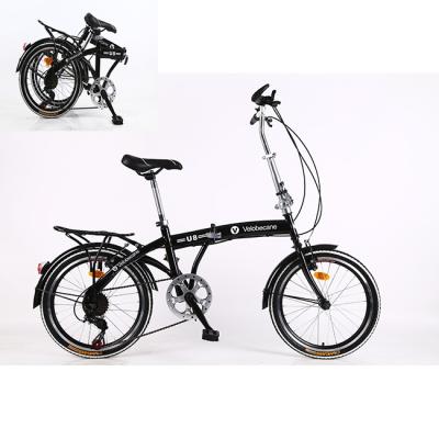 China Steel 20 Inch U8 Folding Hot Sale 7 Speed V Brake Bike-Rear For 1 Person for sale