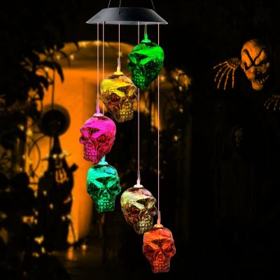 China Eco-Friendly Halloween Gifts Skull Wind Chimes Outdoor Wind Chimes Garden Gifts for sale
