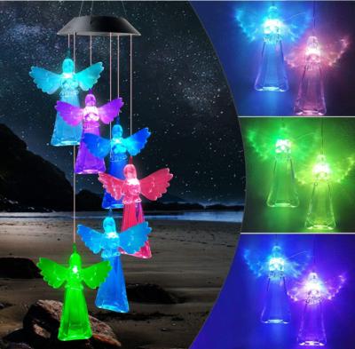 China Eco-Friendly Solar Angel Christmas Wind Chimes Gifts Glowing Holiday Lighting Garden Gifts Outdoor Wind Chimes Best Seller On Amazon for sale