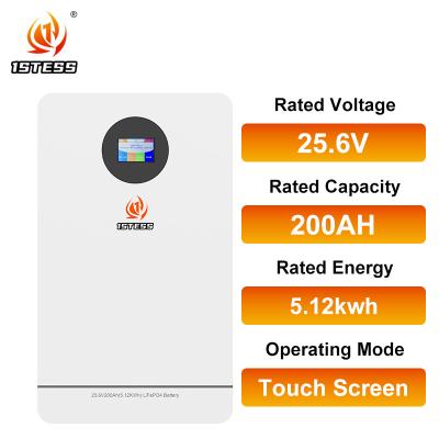 中国 6000 サイクル 10 年 ライフポ4 バッテリー リチウムイオン 太陽電池 5.12kwh 25.6v 200AH 家庭用エネルギー貯蔵 化学 販売のため