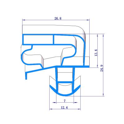 China Gasket for Refrigerator/Refrigerator/Cabinet/Storage Refrigerator Door Trim PVC Profile Extrusion Shower Glass Gasket Plastic Sealing Strip 153 for sale