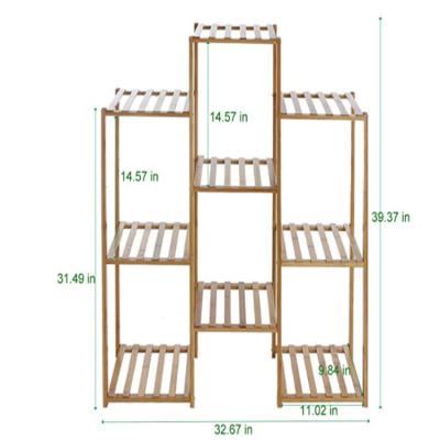 China Europe 100% Solid Bamboo Wood Easy To Install Wooden Storage Rack Shelf Flower Racks Plant for sale