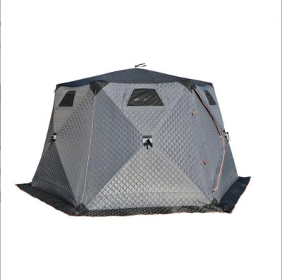 China Straight Tying Type Pop Up Custom Hexagon Sauna Tent Portable Shelter Ice Square Hiking Camping Insulated Automatic Ice Cube Winter Fishing Tent for sale