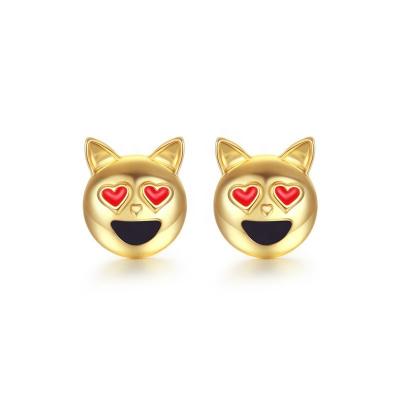 China 2022 Cat Smile Face Heart Cute Expression Dog Charm Fashion Personality Assembling Stud Earrings Cute Expression Jewelry For Women Girls for sale