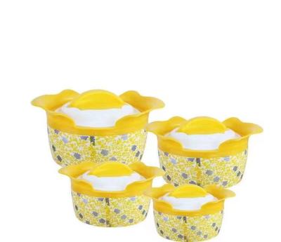 China Sustainable Hot Selling African 4Pcs Set Casserole Insulated Lunch Box Insulated Bowl with Lid for sale