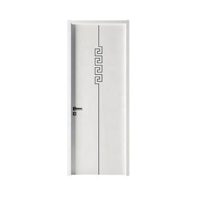 China WPC Windproof Door With Wooden Frames Interior Doors Bedroom Panel Bathroom Door Wood Design for sale