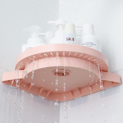 China Plastic Rotating Rotating Corner Organizer Bathroom Storage Shelf Storage Snap Rack for sale