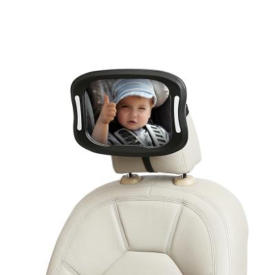 China Match With Car Seat Headrest QM02 Large Size Safety Monitor Infant Child Rear Facing Car Seat Classic Led Baby Safety View Car Seat Mirror for sale