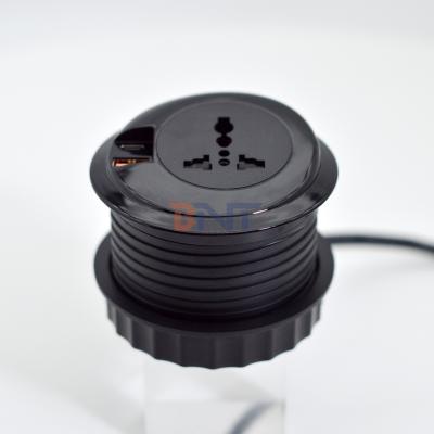 China 80mm Round Electrical Plugs & Eu Sockets Standard Outlets with USB Charging Type-C Port for sale