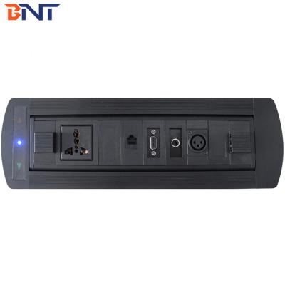 China The Black 180 Degrees Overturn Angle Manual Tabletop Pop Up Media Connector With OEM/ODM for sale