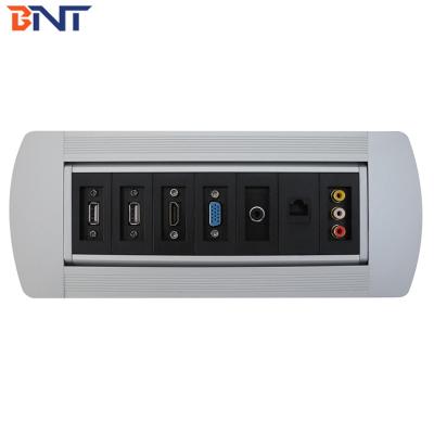 China Silver Desk Flip Up Power Data Jack Supply For Company Training Room for sale