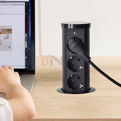 China EU Plug Type Pneumatic Lifting Outlet Pneumatic Pop up Power Socket for Hidden Kitchen for sale