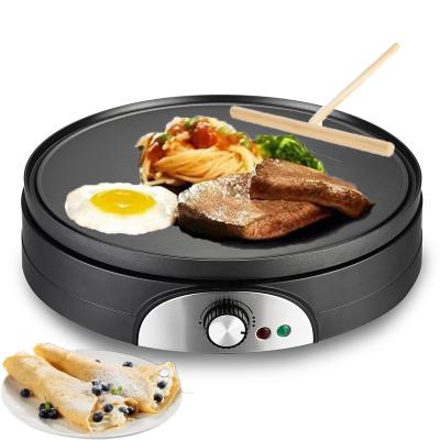 China Reversible Electric Crepe Maker With Thermostat Knob For Household Use Non Stick PTFE Material For Different Foods for sale
