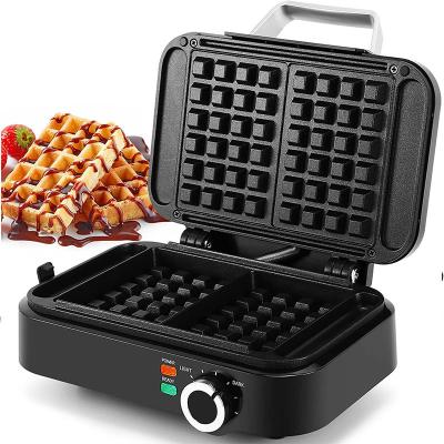 China 2 Slice Electric Indoor Waffle Maker With Deep Cooking Plates Thicker Fluffier Waffles Special Design No-Mess Moat Household Use for sale