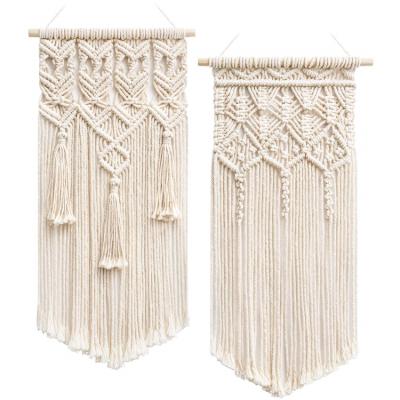 China Art Decor Mirror Big Curtain Bohemian Boho Feather Knitted Nursery Hand - Large Woven Macrame Wall Hanging Kits Diy Woven for sale