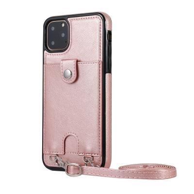 China Shockproof Suitable For iPhone 13 Pro Plug-in Card Leather Case Leather Arming String Mode Protective Case for sale