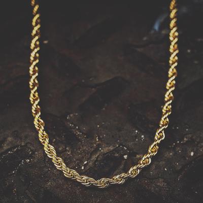 China Tick Twist Gold Silver Rope Necklace Thin Hiphop Glitter Stainless Steel Rope Chain Chain 2mm 3mm 4mm 5mm 7mm 8mm for sale