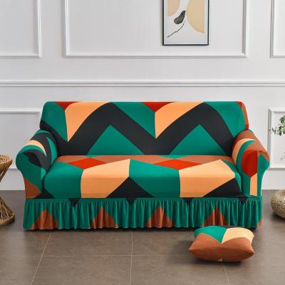 China Elastic Breathable Comfort High Quality couch covers seats slipcover stretch spandex Dust proof good sofa covers ready made sofa covers Skirt Printed for sale