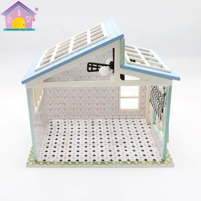 China Brand free wooden 3d puzzle Pocohouze furniture combination toy dollhouse diy frame for sale