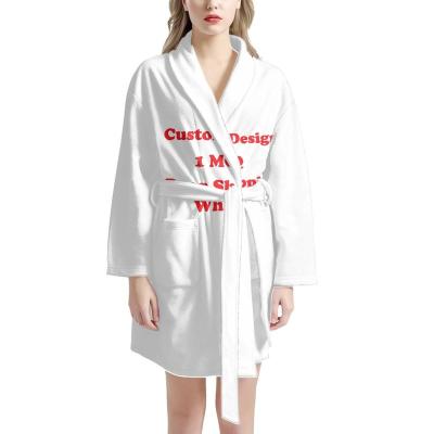 China QUICK DRY Heat Transfer Polyester Women Bathrobe High Moisture Absorption Quick Drying Hotel Robe Print On Demand Plus Size Lady Bathrobe for sale