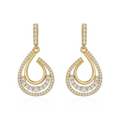 China Environmentally Friendly Personalized Female Inlay Stones Cavity Earrings Elegant Gifts For Girlfriends Grace Classical for sale