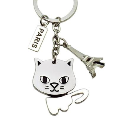 China Metal new design cat keyring animal cat dog rabbit shaped metal keychain Metal Cat Keychain for sale