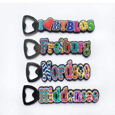 China Metal Customized souvenir design 3d PVC bottle opener metal bottle opener for sale