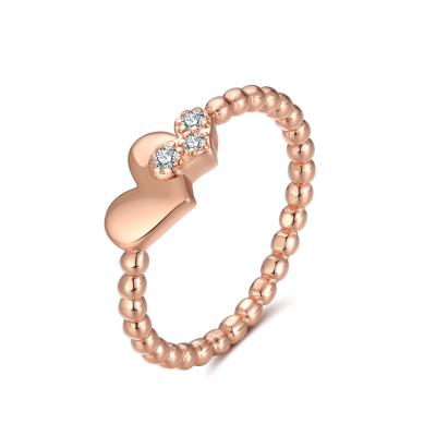 China RINNTIN EQR10 Fashion 925 Sterling Silver Jewelry Wholesale Rose Gold Romantic Heart Ring for sale
