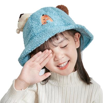 China Imitate Animal Bucket Hat Kids Fuzzy Brim Bucket Hat Fluffy Custom Wide Brim Hats for sale